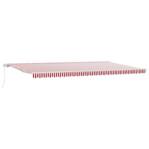 vidaXL Auvent rétractable Rouge et Blanc 600 × 300 cm