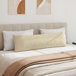 vidaXL Coussins de canapé 2 pc tissu Crème 145 x 40 cm