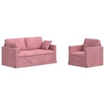 vidaXL Canapé 2 Pièces Rose 158 x 78 x 80 cm Velours