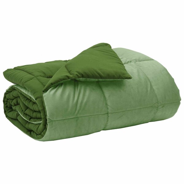 vidaXL Duvet d'hiver Matelassé Vert 140 x 220 cm Microfibre