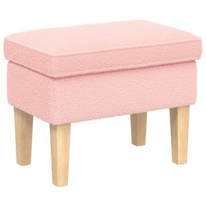 vidaXL Pouf Rose 55 x 35 x 41 cm Bouclé