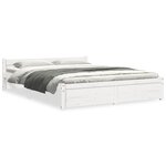 vidaXL Cadre de lit sans matelas blanc bois massif 160x200 cm