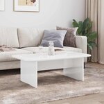 vidaXL Table basse Blanc brillant 93 x 53 x 33 cm Bois d'ingénierie