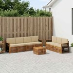 vidaXL Ensembles de canapés avec coussin 8 Pièces Bois d'Acacia Massif
