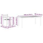 vidaXL Ensemble de table à manger 9 Pièces Naturel 180 x 90 x 75 cm