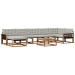 vidaXL Ensemble de canapés d'extérieur 8 Pièces Naturel et gris clair