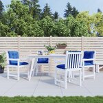 vidaXL Coussins de chaise de jardin à dossier bas lot de 4 bleu royal
