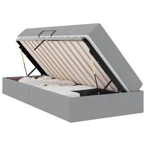 vidaXL Lit avec rangement et matelas Gris clair 100 x 200 cm Polyester