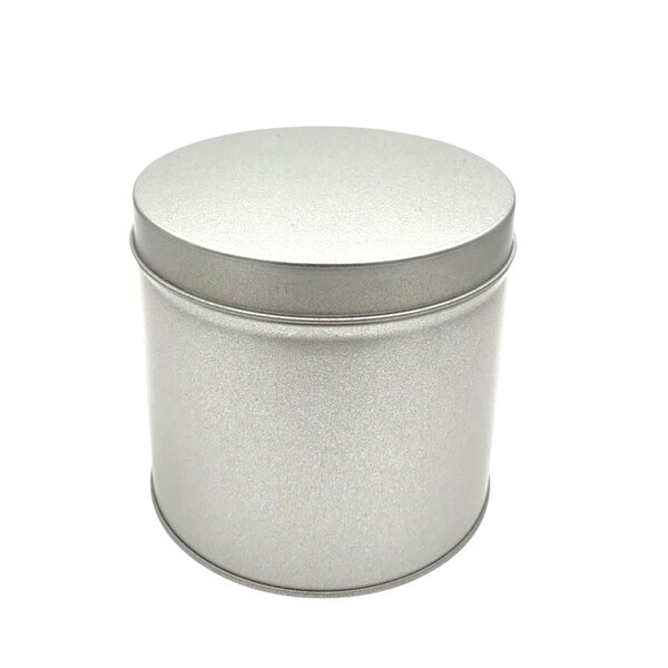 Boîte à thé ronde diamètre 10 cm  fer blanc vernis alimentaire  hauteur 10 cm