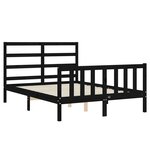 vidaXL Cadre de lit sans matelas noir 140x190 cm bois de pin massif
