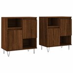 vidaXL Buffets 2 Pièces chêne marron bois d'ingénierie