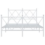 vidaXL Cadre de lit métal sans matelas et pied de lit blanc 120x200 cm
