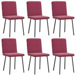 vidaXL Chaises à manger lot de 6 rouge bordeaux velours