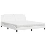 vidaXL Lit avec matelas Zadar blanc 180x200 cm similicuir