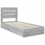 vidaXL Lit de Rangement Gris Sonoma 100 x 200 cm Bois d'ingénierie