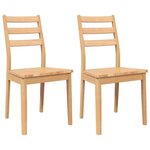 vidaXL Chaises à manger 2 Pièces bois massif naturel caoutchouc