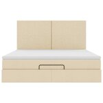 VidaXL Cadre de lit ottoman avec matelas crème 180x200 cm tissu