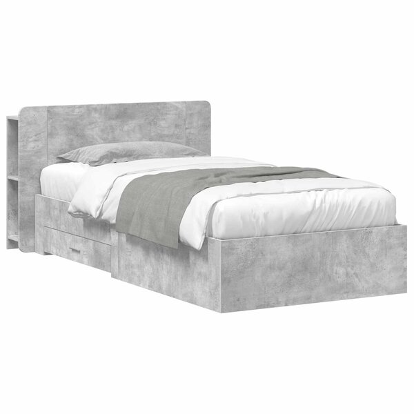 vidaXL Cadre de lit avec rangement Gris béton 80 x 200 cm