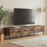 vidaXL Meuble TV Chêne fumé 147 x 34 5 x 30 cm Bois d'ingénierie