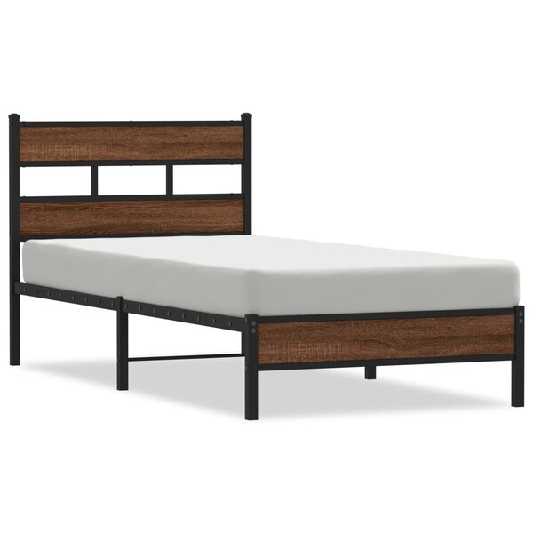 vidaXL Cadre de lit sans matelas chêne marron 90x190cm bois ingénierie