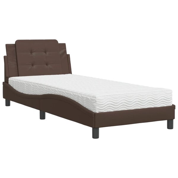 vidaXL Cadre de lit sans matelas Zadar marron 90x190 cm similicuir