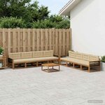 vidaXL Ensemble de canapés d'extérieur 9 Pièces Naturel et Beige