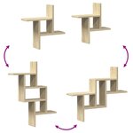 vidaXL Étagères murales 2Pièces chêne sonoma 38x12x38cm bois d'ingénierie