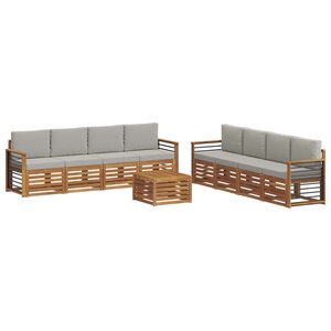 vidaXL Ensembles de canapés avec coussin 9 Pièces Gris Naturel et Clair