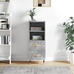 vidaXL Buffet Gris béton 34 5x34x90 cm Bois d'ingénierie