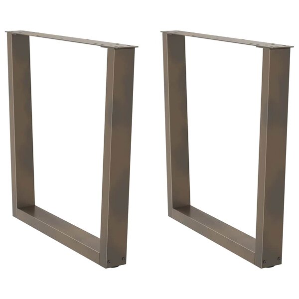 vidaXL Pieds de table à manger en forme de V 2 pièces Acier naturel 80 x (72-73 3) cm Acier