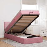 vidaXL Cadre de lit ottoman avec matelas rose 90x190 cm velours