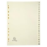 Intercalaires Imprimés Carte Peau 155g 20 Positions De A À Z - A4 - Ivoire - Exacompta