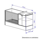 Lit combiné évolutif 60x120