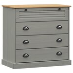 vidaXL Buffet haut VIGO gris 80x40x176 cm bois massif de pin
