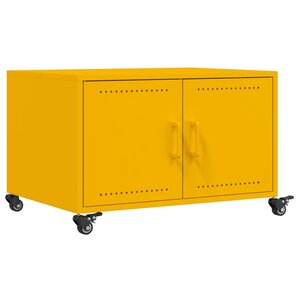 vidaXL Table basse jaune moutarde 68x50x43 5 cm acier laminé à froid
