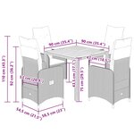 vidaXL Ensemble de bistro de jardin 5 Pièces coussins beige poly rotin