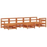 vidaXL Ensemble de salon de jardin 8 Pièces Brun cire Bois de pin massif