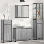 vidaXL Ensemble de mobilier de salle de bain avec tiroir Gris Sonoma