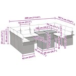 Ensemble de Canapés de Jardin 10 Pièces avec Coussins Gris Poly Rattan