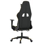 vidaXL Chaise de jeu avec repose-pied Noir et doré Similicuir