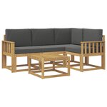 vidaXL Ensemble de canapés d'extérieur 5 Pièces Blanc et anthracite
