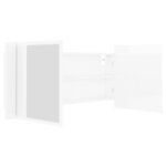 vidaXL Armoire à miroir de bain à LED Blanc brillant Acrylique