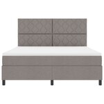 vidaXL Lit Box Spring avec Matelas & LED Taupe 180x200 cm Tissu