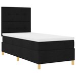 vidaXL Lit à ressorts avec matelas noir 80x200 cm en tissu