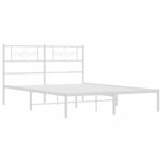 vidaXL Cadre de lit métal sans matelas et tête de lit blanc 140x190 cm