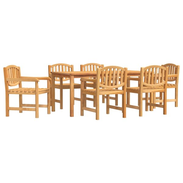 vidaXL Ensemble à manger de jardin 7 Pièces Bois de teck solide