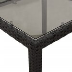vidaXL Ensemble à manger de jardin et coussins 7 Pièces noir rotin acacia