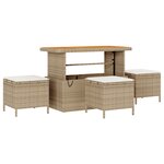 vidaXL Ensemble de Canapé de Jardin 14 Pièces avec Coussins Beige Rattan Synthétique Acacia