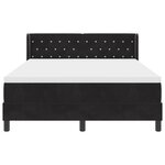 Lit Box Spring vidaXL avec Matelas Noir 160x200 cm Velours