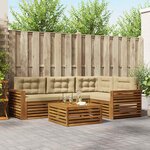 vidaXL Ensemble de canapés d'extérieur 5 Pièces Naturel et Beige